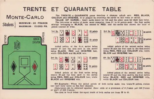 MONACO TRENTE ET QUARANTE TISCH MONTE-CARLO (a46092) -798012