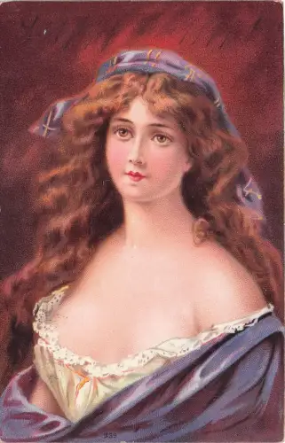 Künstler-AK Angelo Asti: Junge Frau mit langen Haaren -797974