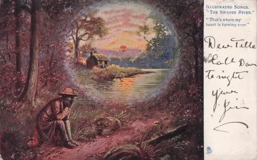England Postkarte Illustrierte Lieder Swanee River 1904 Oilette Tuck Art -797990