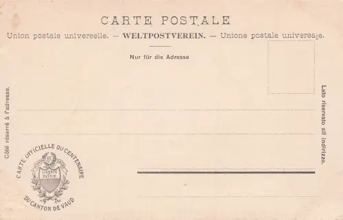 Künstler-AK Schweiz, Premier Centenaire du Canton de Vaud 1903, Souvenir du Festival Vaudois 1903, Paar mit Flagge -798044