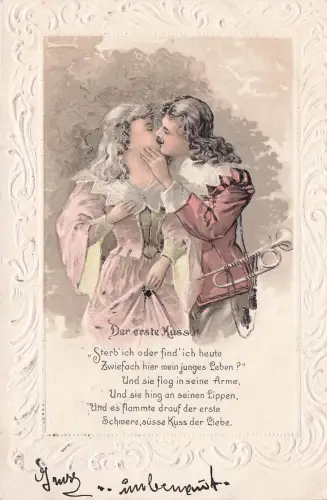 Serie 3945 - der erste Kuss , gute Erhaltung AK Trompeter v. -797988