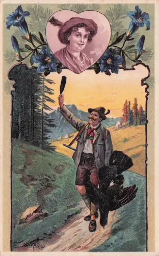 Künstler Ak E. Döcker - Jagd -798150