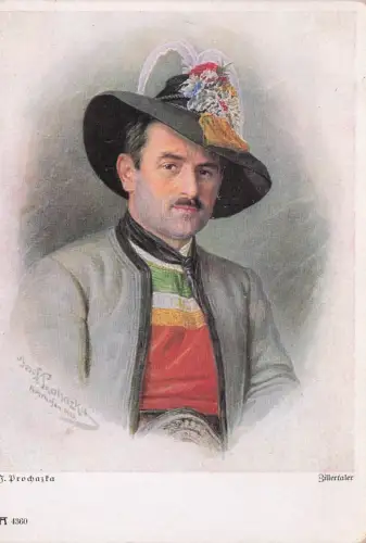 Künstler-AK Zillertaler in Tiroler Tracht -798100