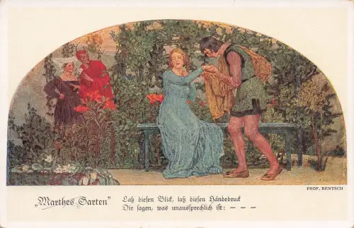 Künstler-AK Leipzig, Gemälde in Auerbachs Keller, Faust, Marthes Garten -798160