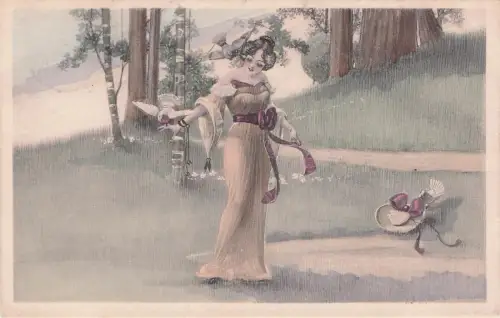 KÜNSTLER AK elegante Dame der Mode um 1900 bis 1910 -798310