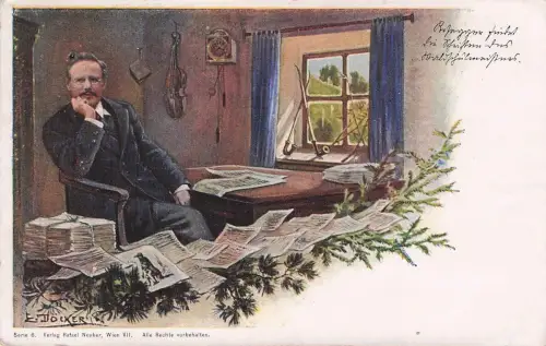 Künstler-AK E. Döcker: Heimatdichter Rosegger in seinem Arbeitszimmer -798128