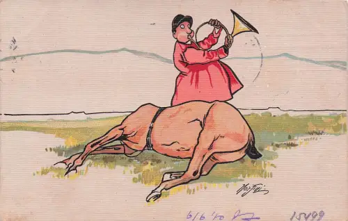 Jagdhorn bläst -798444