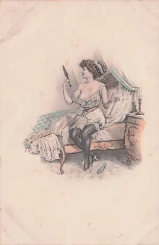 Motiv: Eine Frau in historischer Lingerie Illustration -798294