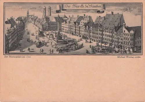 8000 München sign. Wening, Michael Der Marienplatz um 1700 -798102