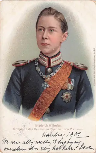 Friedrich Wilhelm,Kronprinz d.Deutschen Reiches u.v.Preussen 1902 / Loch -798338