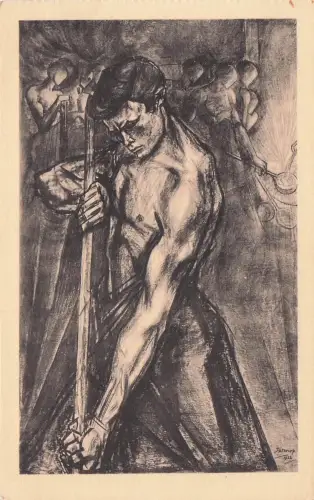 Künstler-Ansichtskarte Jan Toorop: Muskulöser Eisengiesser -798490