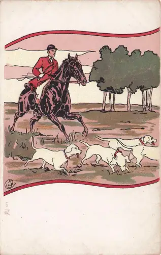 Parforcejagd, eine Jagdart, bei der eine Hundemeute -798500