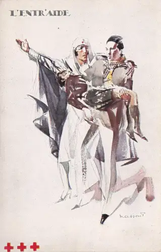 Krankenschwester sign. Massonet Croix Rouge de Belgique Rotes Kreuz -798510