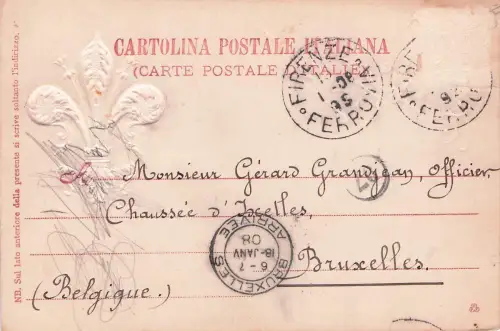 Präge Wappen Ak Firenze Florenz Toscana, Un Saluto, Souvenir, Blumen -798316