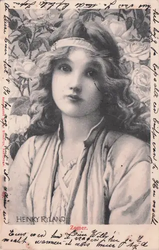 Künstler AK Damen Jugendstil Sommer -798394