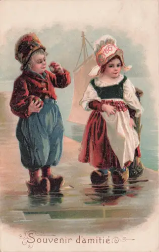 Präge-AK Niederländisches kleines Paar -798226