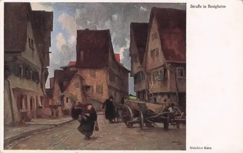 Aus der Mappe Melchior Kern,acht Gemälde,erste Sammlung, Straße in Besigheim -798132