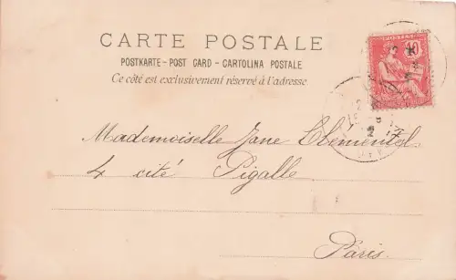 Originale antike Kunstpostkarte „Jugendstil-Dame“ -798456