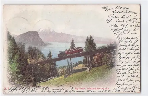 Rigibahn Schnurtobelbruecke Pilatus Rg. Rigi 1902 -798556