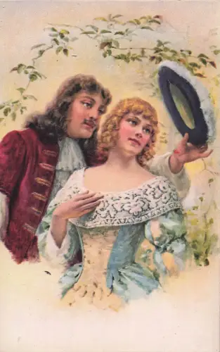 Postkarte: F. Blanc – Ludwig XIV. und La Valière, Florenz – Italien. Gedruckt in Italien. MBC. -798636