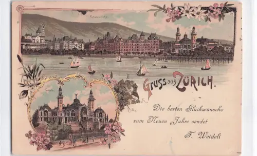Zuerich Blick vom See aus Tonhalle Blumen / Zuerich /Bz. Zuerich City -798564