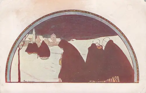 PA RIE CRAMER, KÜNSTLERSIGNIERT, "NÖELS DE FRANCE", VINTAGE-POSTKARTE -798506