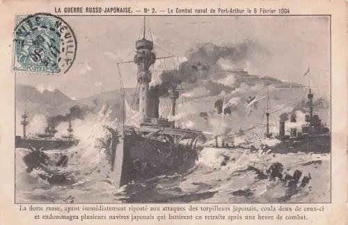 Künstler Ak Kauffmann, Lüshunkou Port Arthur Dalian China, Russisch Japan. Krieg, Seegefecht 1904 -798666