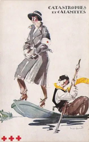 Künstler-AK Croix Rouge de Belgique, Catastrophe et Calamites, Rotes Kreuz -798522