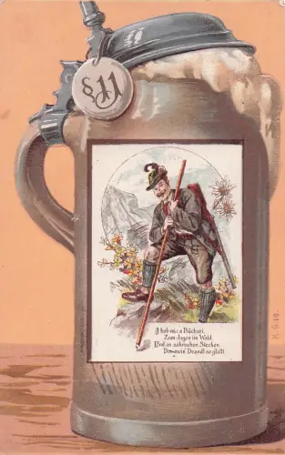 Bierkrug mit einem Zinndeckel -798610