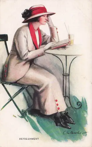 Künstler ak Titel der Postkarte lautet "REFRESHMENT -798372