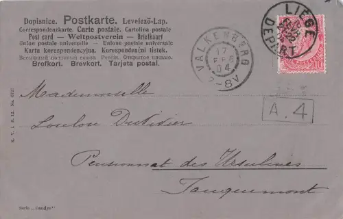 Postkarte mit einem Mode-Entwurf des französischen Künstlers -798724