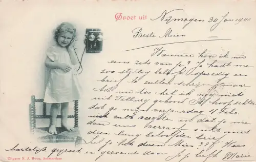 AK Mädchen auf einem Stuhl am Telefon -798392