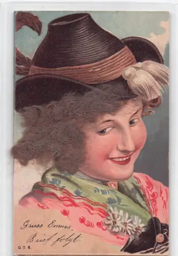 Die Karte zeigt eine junge Frau mit echt Echthaaren -798660