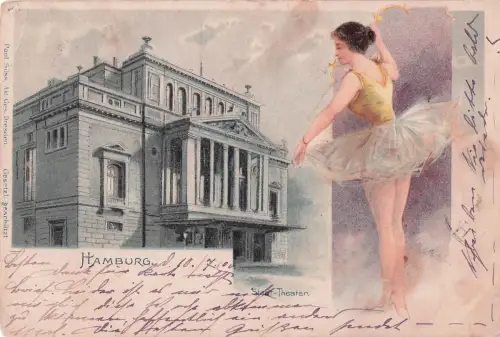 Hamburg Stadttheater LITHO 1900 Rostock Studentika Ballett -798938