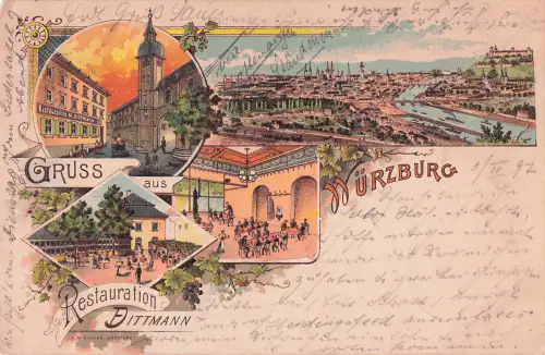 Gruss aus Würzburg - Litho -798958