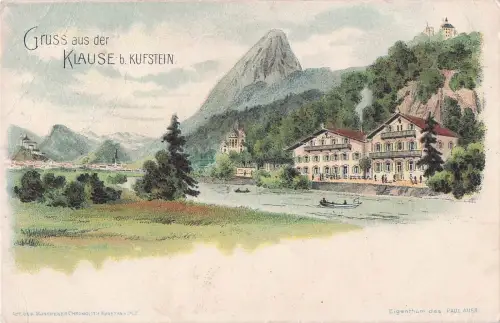 Lithographie Kufstein, Gasthaus-Pension zur Klause -798982