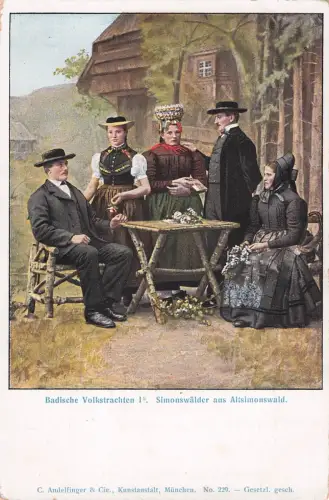Ansichtskarte / Postkarte Badische Volkstrachten, Simonswälder aus Altsimonswald -799028