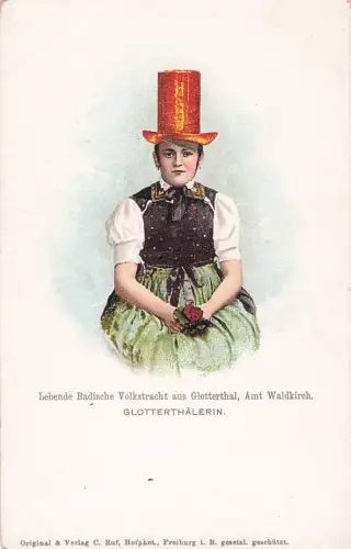 Lebende Badische Volkstracht aus Glotterthal, Amt Waldkirch. GLOTTERTHALERIN. -799022