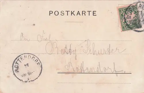 Lithographie des ehemaligen Restaurant und Café Alhambra in Würzburg. -798954