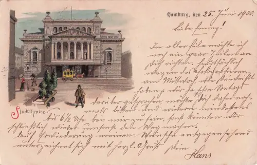 Lithographie Hamburg-Neustadt, Stadttheater -798940