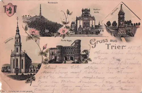 Postkarte Carte Postale Trier Porta Nigra Mathiaskirche Kirche -798980