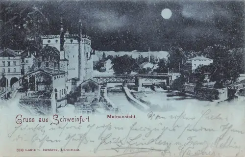 Gruss aus Schweinfurt. Mainansicht. -798890