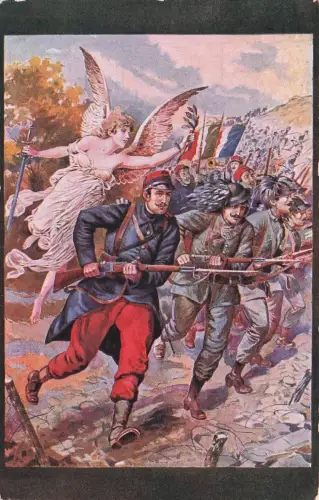 Französische Soldaten Angriff S.Oesch-Müller Berne Clichés Balme -798056