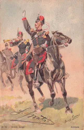 AK Armee Belge, Belgische Soldaten in Uniform zu Pferde -798180