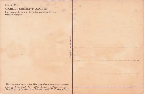 Künstler Ak Smits, F., Garderegiment Grenadiers, Ceremoniele tenue Adjudant-onderofficier -798384