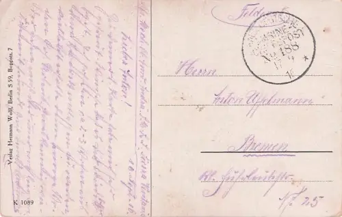 Ak Deutsche Jugend Kind mit Mütze S.M.S. Hindenburg 1917 -794918