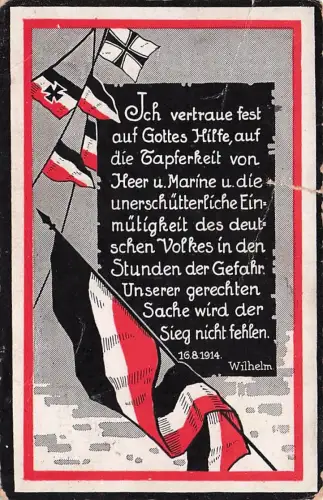 Ich vertraue fest auf Gottes Hilfe..., Zitat Kaiser Wilhelm II. -794916