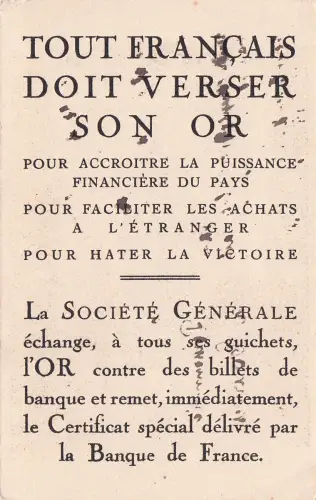 WWI French Bond Drive Raise Funds Poster Card I Give My Life Pay Your Gold -798004