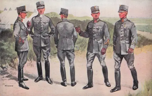 Uniformen der Landstreitkräfte Österreich-Ungarns aus der Zeit zwischen 1867 und 1914. Die Illustration -798472