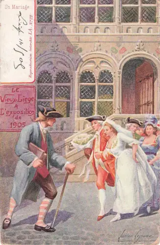 Künstler Ansichtskarte / Postkarte Beveren Waas Ostflandern, Un Mariage, Hochzeit, Ausstellung von 1905 -799242